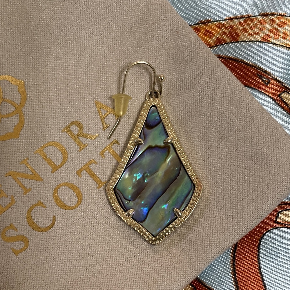 Kendra Scott Iridescent Abalone Teardrop Earrings with Gold Frame - Picture 4 of 6